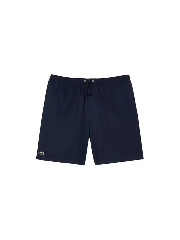 Men's Sports Tennis Solid Diamond Weave Taffeta Shorts Navy - LACOSTE - BALAAN 2