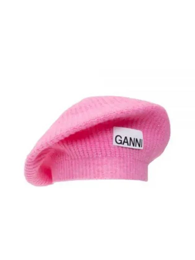 Soft Wool Beret Pink - GANNI - BALAAN 2