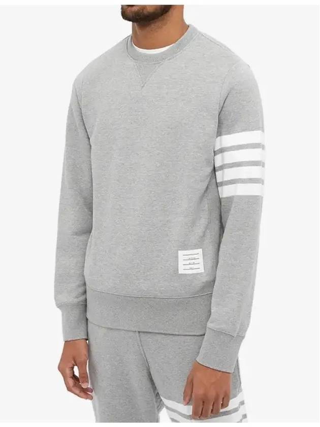 4 Bar Loopback Jersey Sweatshirt Light Grey - THOM BROWNE - BALAAN 3