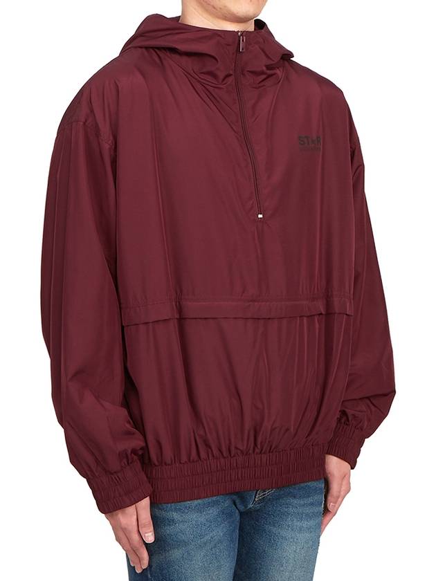 Men's Back Logo Hooded Windbreaker Burgundy - GOLDEN GOOSE - BALAAN 4