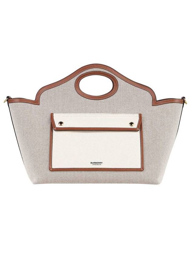 Pocket Small Tote Bag Ivory - BURBERRY - BALAAN 1