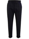 Low Rise Side Tab Wool Slacks Navy - THOM BROWNE - BALAAN 2