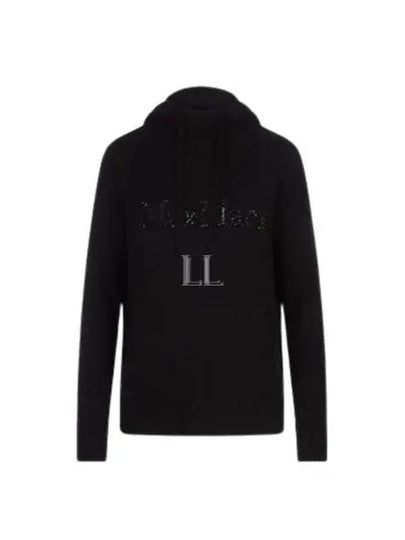 Logo Hooded Wool Knit Top Black - S MAX MARA - BALAAN 2