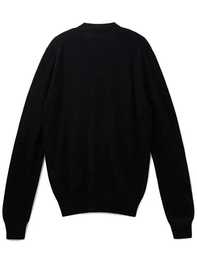 Red Waffen Vneck Cardigan Black AZ N084 051 1 - COMME DES GARCONS - BALAAN 3