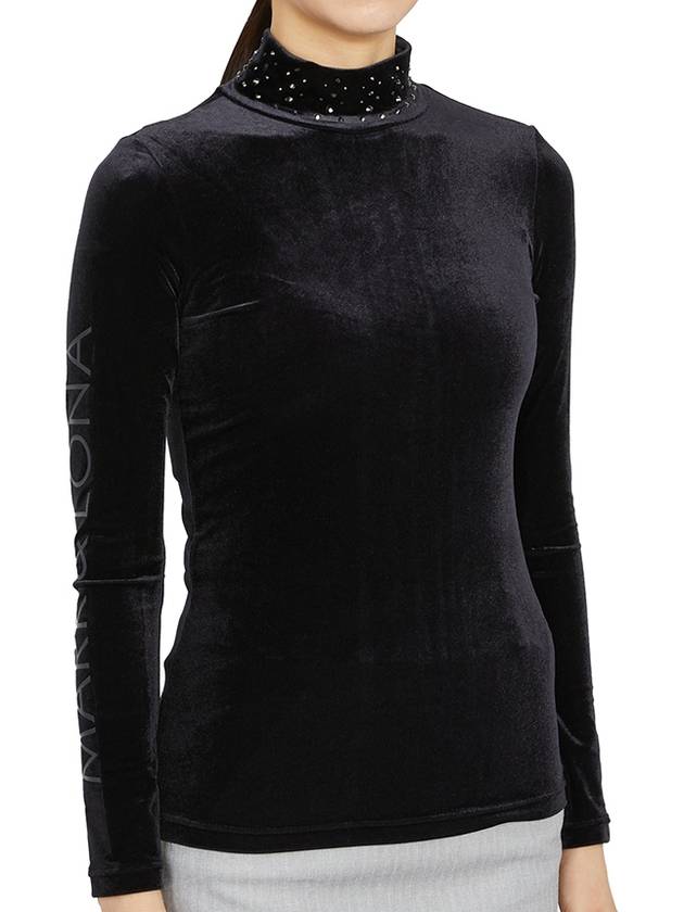 Golf Wear Women s Polar Neck Long Sleeve T Shirt MLW 2D AU05 BLACK - MARK & LONA - BALAAN 4