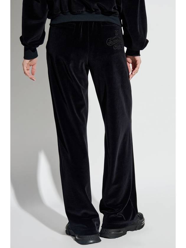 Dolce & Gabbana Velour Trousers, Women's, Black - DOLCE&GABBANA - BALAAN 4