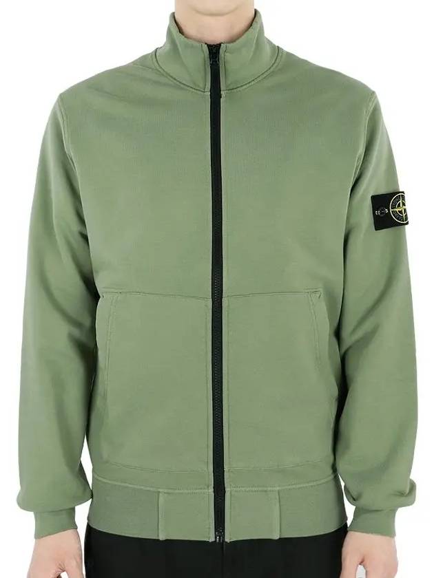 Wappen Patch Cotton Fleece Zip-up Jacket Khaki - STONE ISLAND - BALAAN 2