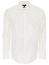 Men's Cotton Long Sleeve Shirt White - EMPORIO ARMANI - BALAAN 1