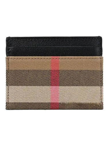 Sandon Check Card Wallet Beige - BURBERRY - BALAAN 1