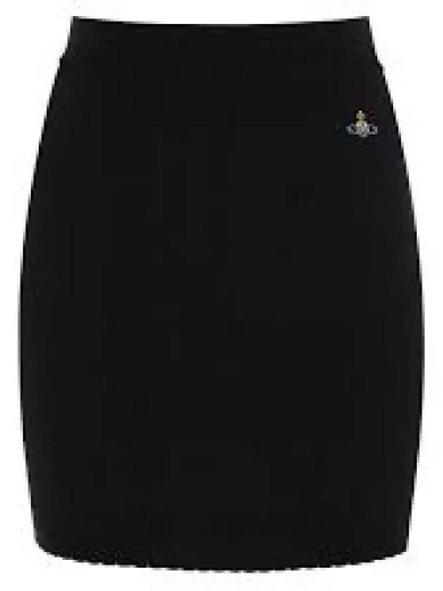 Women's ORB Logo Knit Bea Mini H Line Skirt Black - VIVIENNE WESTWOOD - BALAAN 2