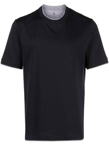 Layered Effect T-Shirt M0B137427 - BRUNELLO CUCINELLI - BALAAN 1