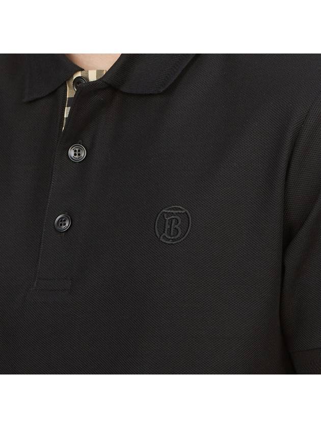 Men's Embroidered Logo Cotton Polo Shirt Black - BURBERRY - BALAAN 8