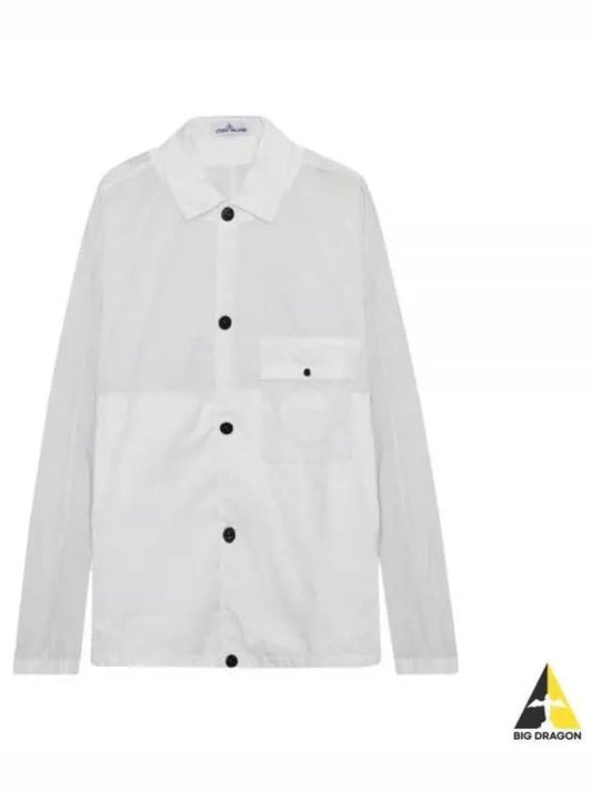 Lamy Button Pocket Long Sleeve Shirt White - STONE ISLAND - BALAAN 2