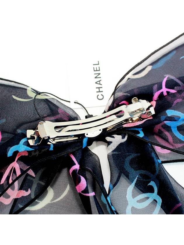 Ribbon Shape Barrette Silk Organza Black Multicolor Hairpin AAA095 B16358 NX208 - CHANEL - BALAAN 7