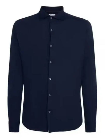 Andrew Cashmere Silk Long Sleeve Shirt Navy - LORO PIANA - BALAAN 2