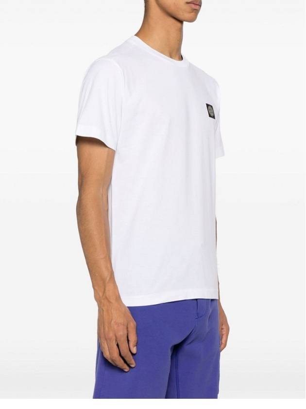 Logo Patch Short Sleeves T-Shirt White - STONE ISLAND - BALAAN 4