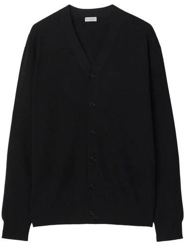 V Neck Wool Cardigan Black - BURBERRY - BALAAN 1