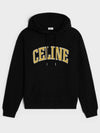 Loose Cotton Fleece Hoodie Black - CELINE - BALAAN 3