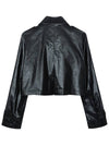 Colin Collar Neck Cotton Double Button Fake Leather Jacket Black COLIN42BK - RAMUSTUDIO - BALAAN 3