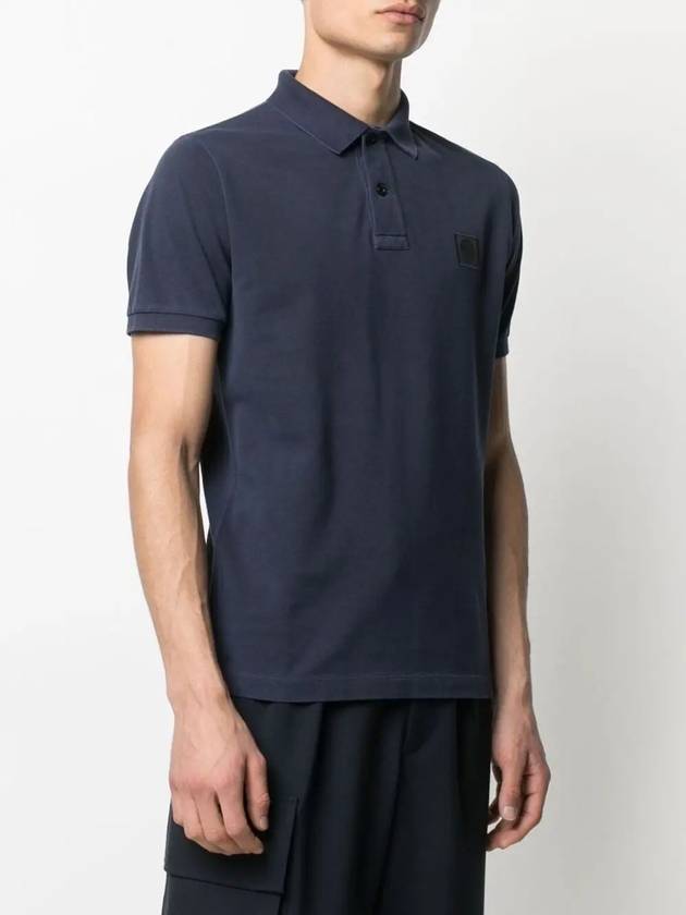 Logo Patch Washing Polo Shirt Navy - STONE ISLAND - BALAAN 4