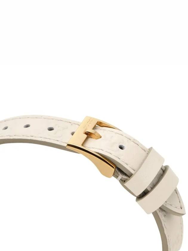 Women's G Timeless Gold Leather Watch White - GUCCI - BALAAN 4