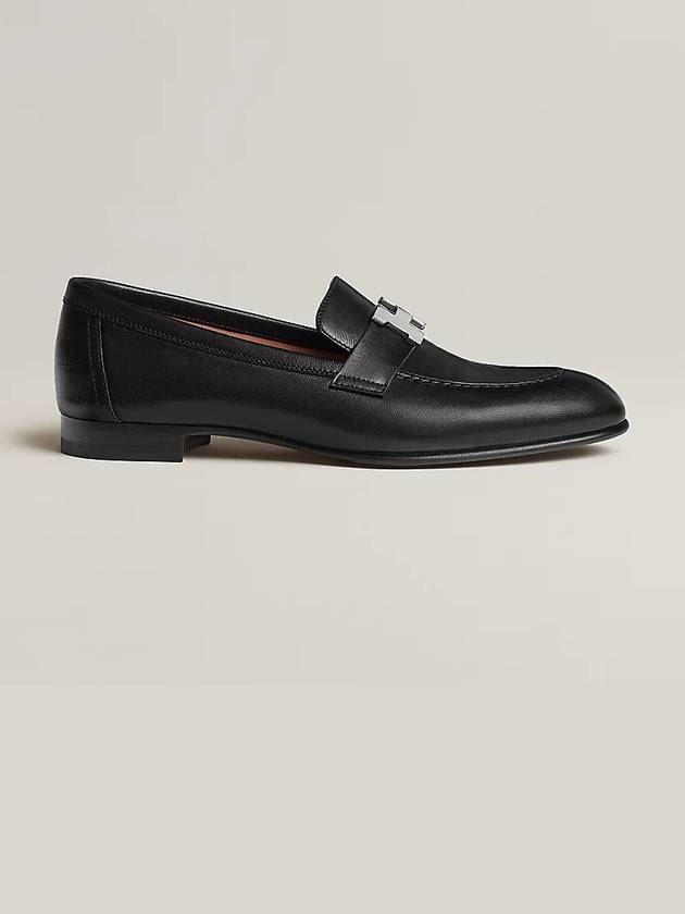 Paris Loafers Goatskin Palladium Noir - HERMES - BALAAN 3