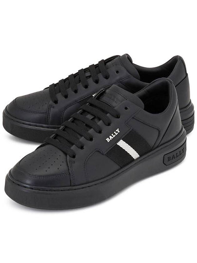 Moony Leather Low Top Sneakers Black - BALLY - BALAAN 2