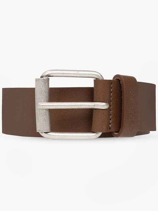 Carhartt WIP Leather Belt With Logo, Men's, Brown - CARHARTT WIP - BALAAN 1