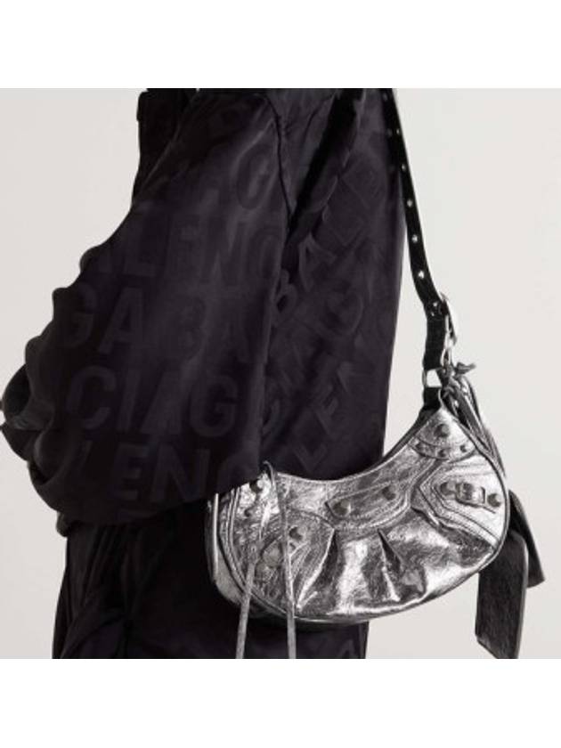 Metallic Le Cagol XS Lambskin Shoulder Bag Silver - BALENCIAGA - BALAAN 8