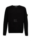 Wappen Patch Crew Neck Knit Top Black - STONE ISLAND - BALAAN 2