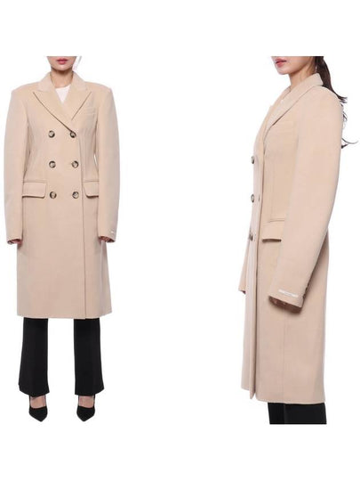 Women's Sportmax Virgin Wool Double Coat Beige - MAX MARA - BALAAN 2