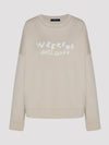 Danubio Embroidered Logo Cotton Sweatshirt Beige - MAX MARA - BALAAN 2