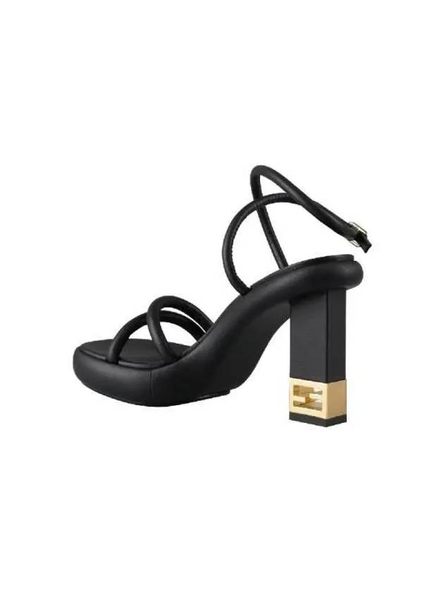 Baguette Criss Cross Strap Sandals Heel Black - FENDI - BALAAN 3