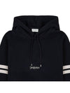 Embroidered Logo Hoodie Black - SAINT LAURENT - BALAAN 4