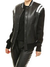 Leather Neoprene Stadium Zip-up Jacket Women 324C - NEIL BARRETT - BALAAN 2