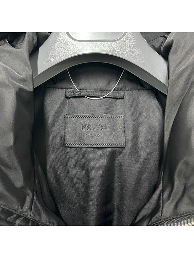 Logo Re-Nylon Down Padded Jacket Black - PRADA - BALAAN 7