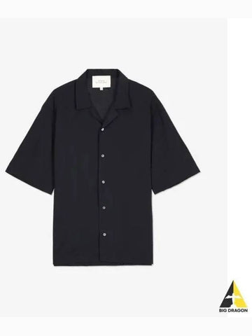 Viscose blend short sleeve shirt darkest navy ARCHERSNM982DARKESTNAVY - STUDIO NICHOLSON - BALAAN 1