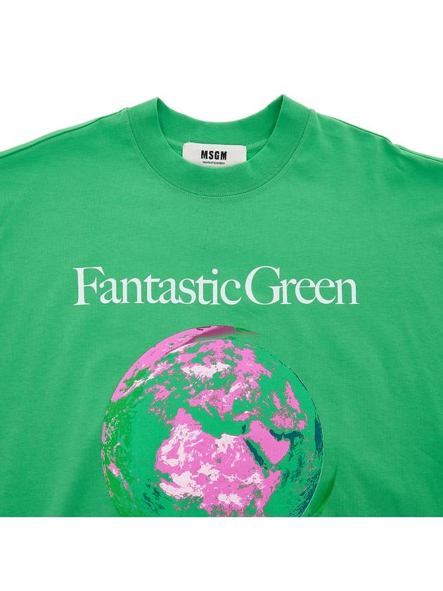 Fantastic Green Sustainable Cotton Short Sleeve T-Shirt Green - MSGM - BALAAN 4