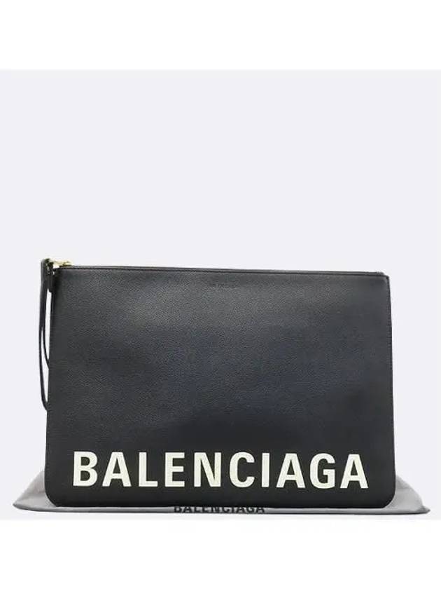 630626 Black leather initial logo clutch bag - BALENCIAGA - BALAAN 1