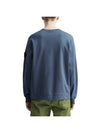 Logo Patch Cotton Crew Neck Sweatshirt Avio Blue - STONE ISLAND - BALAAN 1