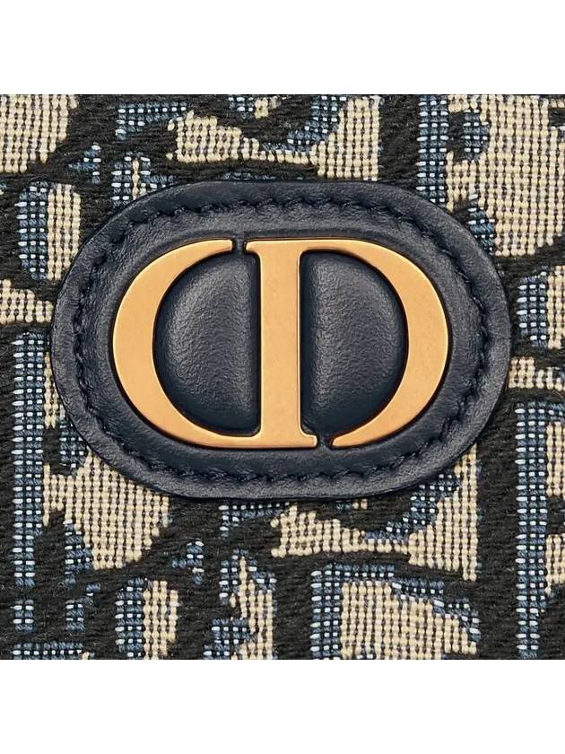 30 Montaine Voyager Slim Jacquard Long Wallet Blue Oblique - DIOR - BALAAN 6