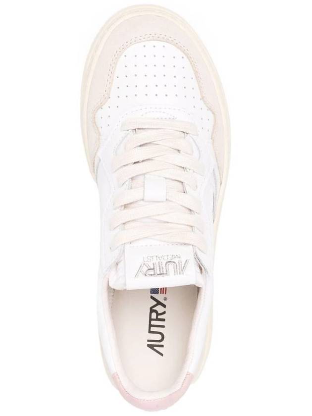 Medalist Leather Suede Low Top Sneakers White Pink - AUTRY - BALAAN 5