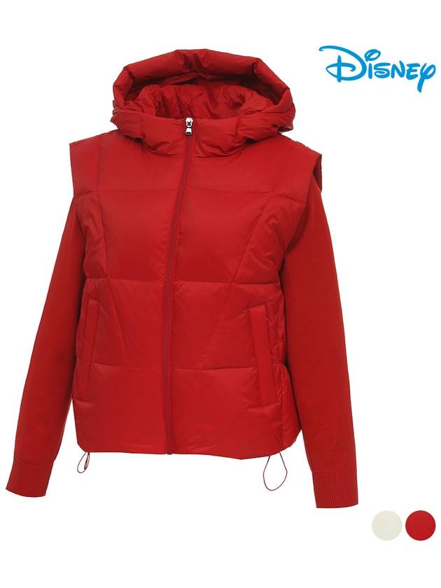 Women s goose down vest fit sleeve knit hood windbreaker padded jumper DN4LJB034 - DISNEY GOLF - BALAAN 3