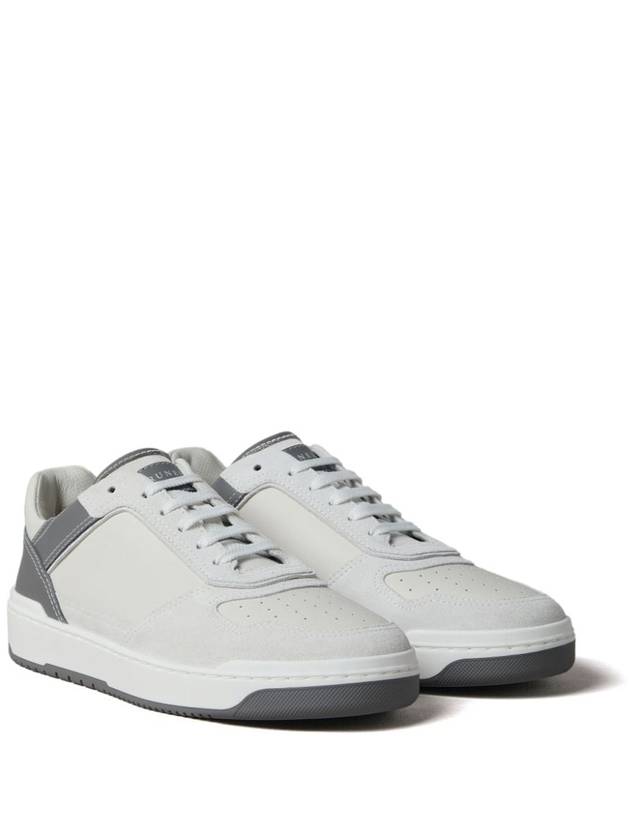 Logo Leather Low Top Sneakers Grey White - BRUNELLO CUCINELLI - BALAAN 5