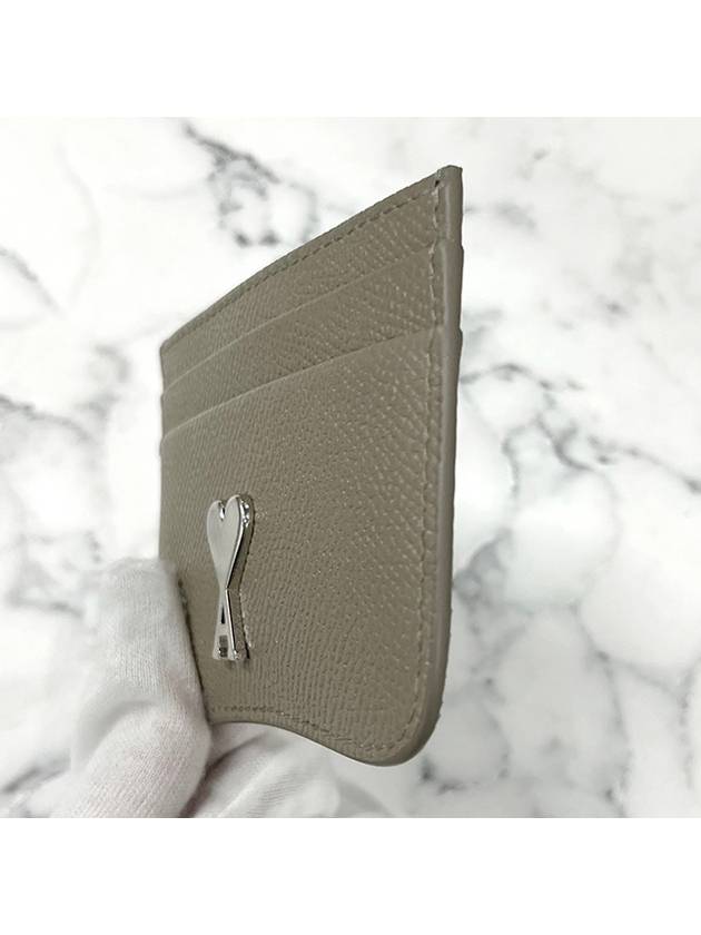 Metal Logo Leather Card Wallet Sandor Silver - AMI - BALAAN 6