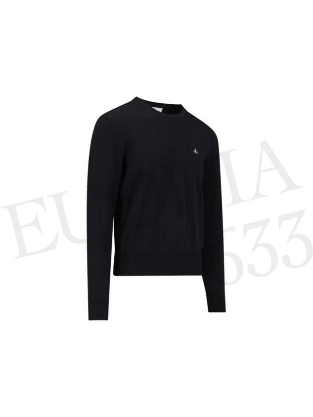 ORB Embroidered Crew Neck Knit Top Black - VIVIENNE WESTWOOD - BALAAN 4