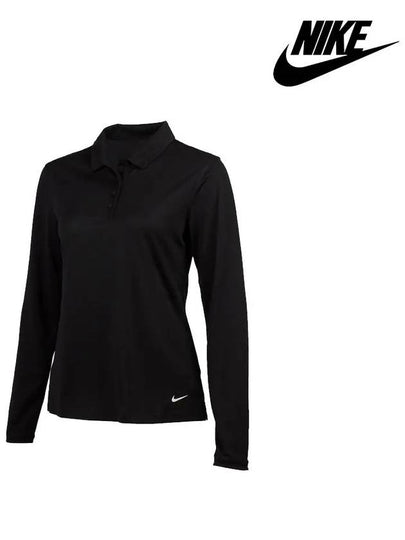 Women's Golf Dri Fit Victory Long Sleeve Polo Shirt Black - NIKE - BALAAN 2