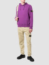 Wappen Patch Brushed Cotton Fleece Hoodie Violet - STONE ISLAND - BALAAN 3