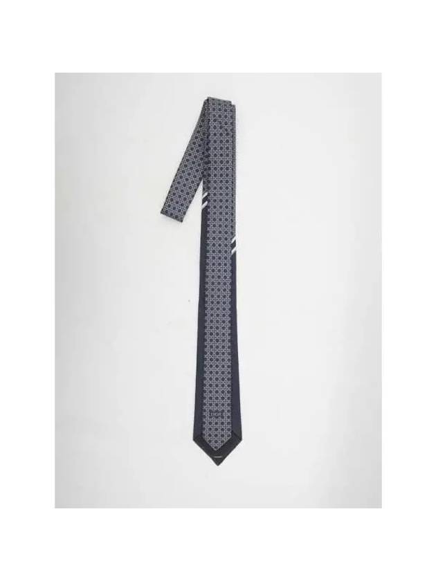 Striped Cannage Silk Tie Navy - DIOR - BALAAN 3