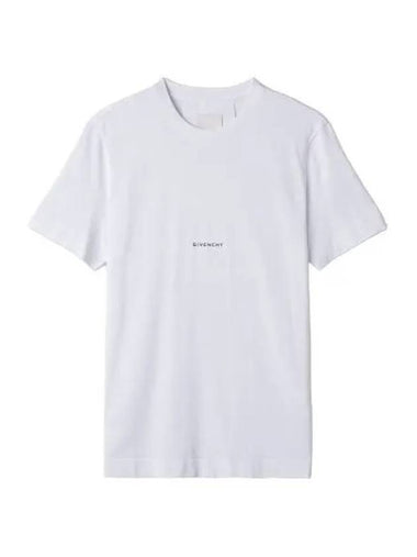 printed jersey slim short sleeve t shirt white - GIVENCHY - BALAAN 1